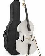Gear4music 3/4 (Jazz) Size Double Bass in WHITE