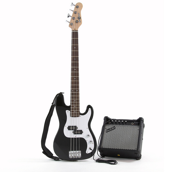 Gear4Music 3/4 Size Junior Bass Guitar and Amp BLACK