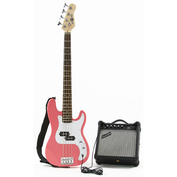 3/4 Size Junior Bass Guitar and Amp PINK