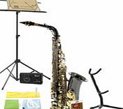 Gear4Music Alto Saxophone School Pack by Gear4music Black