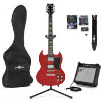 Gear4Music Brooklyn Electric Guitar   Complete Pack Red