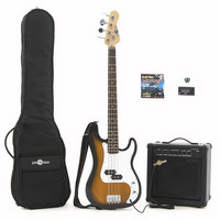 Gear4Music Electric G-4 Bass Guitar   25W Amp Pack Sunburst