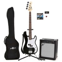 Gear4Music Electric G-4 Bass Guitar   35W Amp Pack Black