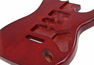 Gear4Music Electric Guitar Body Transparent Red