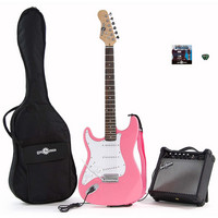 Electric-ST Left Hand Guitar + Amp Pack Pink