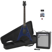 Gear4Music Houston Electric Guitar   35W Amp Pack Blue