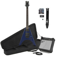Gear4Music Houston Electric Guitar   Complete Pack Blue