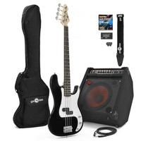Gear4Music LA Bass Guitar   80W Power Pack Black