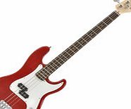 Gear4Music LA Bass Guitar by Gear4music Red - Nearly New