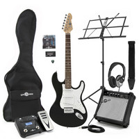 LA Electric Guitar + Multi FX Pack Black