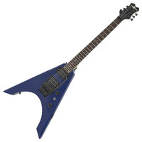 Gear4Music Metal-V Electric Guitar   Case by G4M Blue
