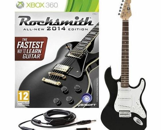 Gear4music Rocksmith 2014 Xbox 360   LA Electric Guitar Black