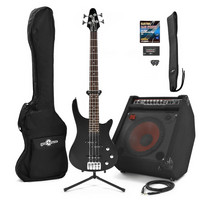 Gear4Music SE-4 Bass Guitar by Gear4music Black   BP80 Bass