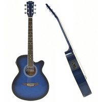 Gear4Music Single Cutaway Electro Acoustic Guitar Blue