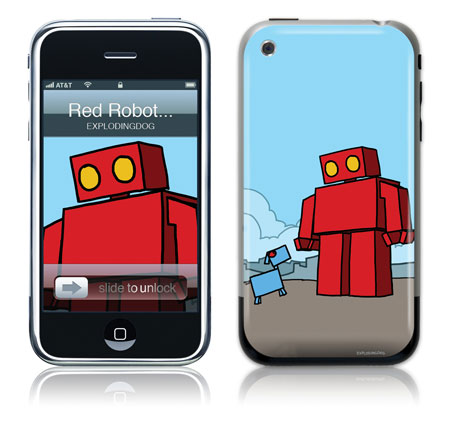 iPhone GelaSkin Red Robot Leaving The City by