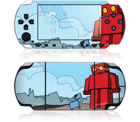 Gelaskins Sony PSP GelaSkin Red Robot Leaving The City by