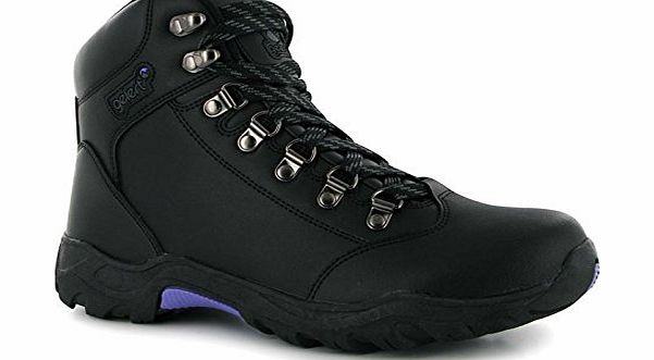 Womens Leather Ladies Walking Boots Black 5