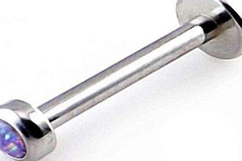 Gemini body jewellery Surgical steel internally threaded Opal Labret Helix Cartilage Tragus Lip Bar 10 mm