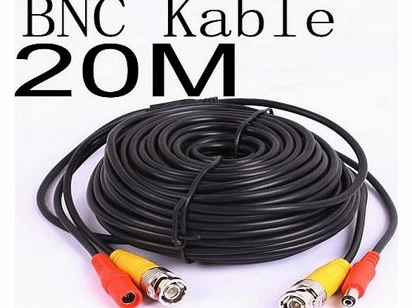 Generic 20 Meter CCTV BNC Video and Power Cable Extension lead 20M 22298