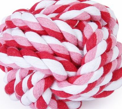 Generic 9cm Pet Dog Braided Cotton Rope Knot Ball Chew Toys Teeth Cleaning Ball---Random Color