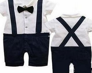 Generic Baby boys party outfit 6-24 mnths GENTLEMAn Short SLEEVE suit for wedding christmas birthday(9-12 months)