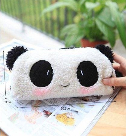 Cute Lovely Soft Plush Panda Pencil Pen Case Bag in Bag Cosmetic Makeup Bag Pouch