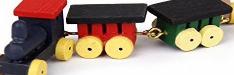 Generic Cute Painted Wooden Train Set and Carriages Toy for 1:12 Dollhouse Miniature