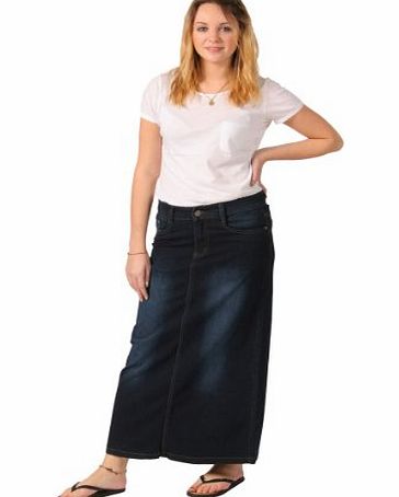 Generic Denim Long Skirt - Indigo Full Length Maxi Blue (SKIRT45)