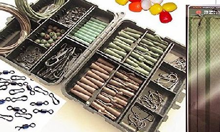 Generic Fishing Tackle Box Quick Links Carp Weights Safety Clips Hooks Swivels Hair rigs [1-984-1]