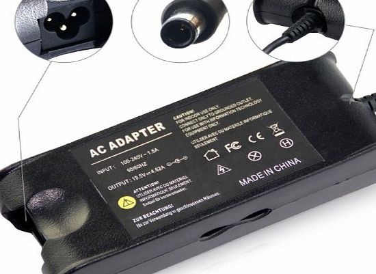 Generic FOR DELL VOSTRO 1400 1500 1700 9T215 LAPTOP CHARGER PA-10 AC ADAPTER 19.5V 4.62A 90W MAINS BATTERY POWER SUPPLY UNIT INCLUDES POWER CORD C5 CABLE MAINS CLOVER LEAF 3 PRONG UK PLUG LEAD