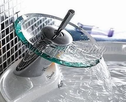Generic Glass Waterfall Bathroom Basin Sink Mixer Tap Chrome Brass Single Lever Faucet lt;1amp;1485*1gt;