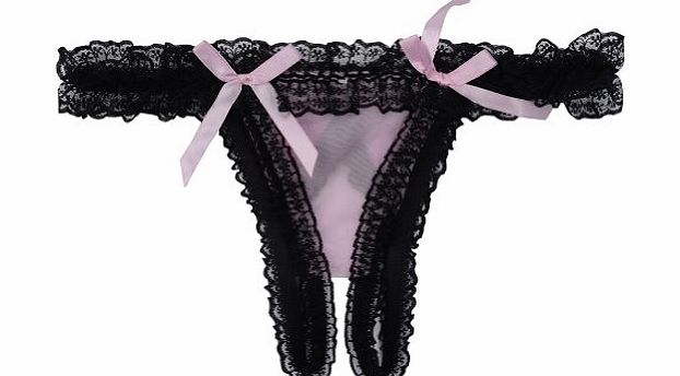 Generic Hot Womens Ladies Lace Sexy Open Butt Panties Briefs Knicker Panties Lingerie Underwear (Pink)