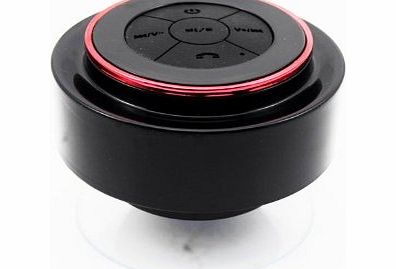 KLTMALL New Mini Waterproof Wireless Bluetooth Handsfree Mic Speaker Shower Speakers With Car Suction Cup For iPhone, iPad, iPod, Samsung, Mobile Phones, Tablets PC, Laptops (Red)