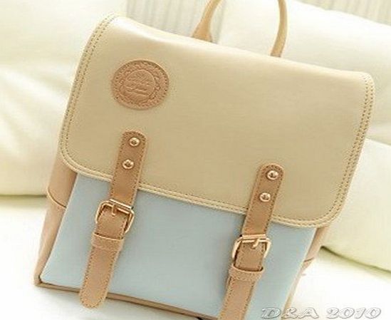Generic New Chic College Korea Fashion Women Girl Faux Leather Backpack School bag J119 (Blue)