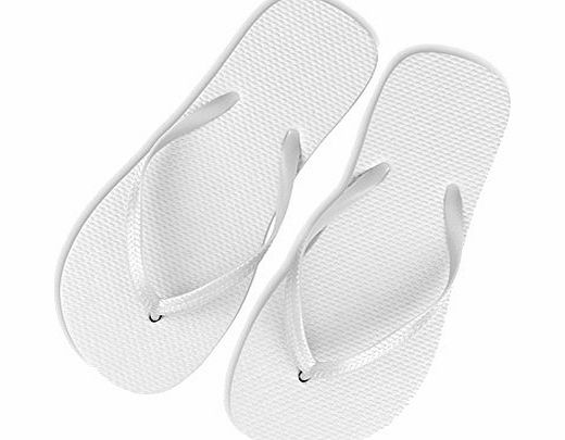 Generic New Ladies Bright Beach Flip Flops - Summer Foam Sandal (UK 5 - 6 (EU 37 - 39), White)