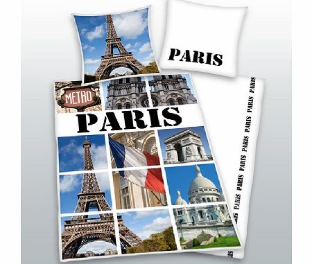 Generic Paris Landmarks Single Duvet Cover and