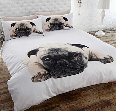 Generic Pug Double Duvet Cover and Pillowcase Set