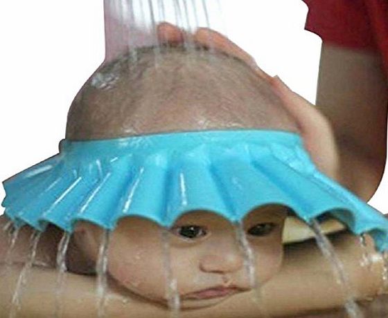 Generic Safe Shampoo Shower Bathing Protection Soft Cap Hat for Toddlers, Baby ,Children amp; Kids to Keep the Water Out of Their Eyes amp; Face (Blue)