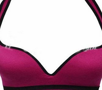 Generic Sexy Racerback Stretch Yoga Athletic Sports Bras Crop Bra Tops Padded Sleeveless (burgundy, M)