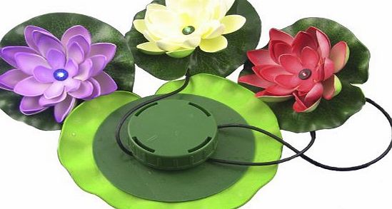 Generic Solar-Powered Floating LED Lotus Light Lamp Nightlight for Garden Lawn Pond Pool
