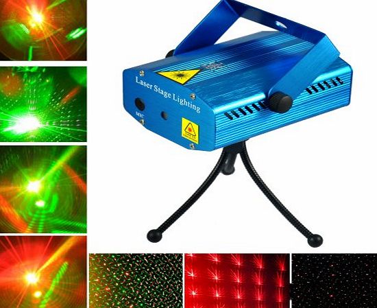 TSSS Mixed Red amp; Green laser stage lighting Light Projector Spotlight Sound/ Music Active DJ Equipment for Disco Lights Club Party, 24 months warranty,Blue