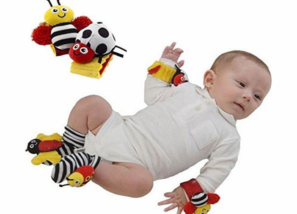 Generic Unisex Baby Infant Soft Rattles Toy Bee Wrist Rattle   Baby Rattle Foot Sock