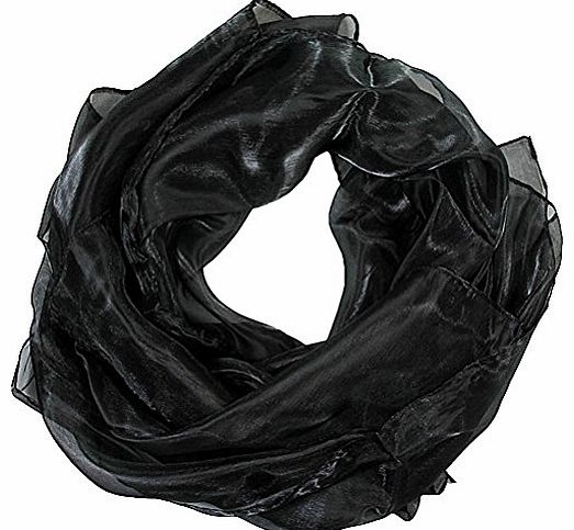 Women weddings bridal evenings wear shinning scarves (Black)