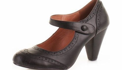 Generic Womena Ladies Round Toe Mid Heel Brogue Shoes SIZE 4