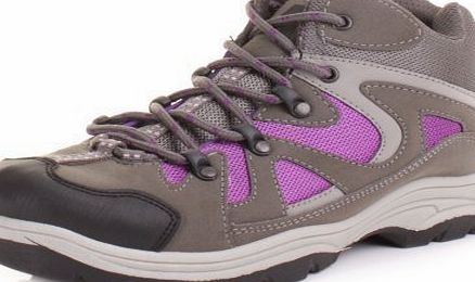 Generic Womens Grey Lilac Hiking Ankle Boots SIZE 4
