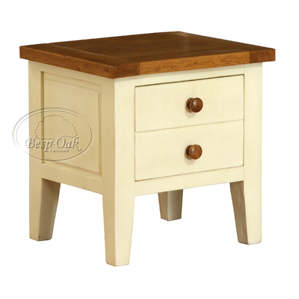 Painted 1 Drawer Lamp Table - Cream or