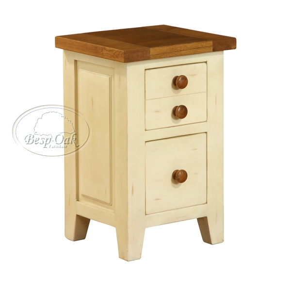 georgia Painted 2 Drawer Bedside Cabinet - Cream