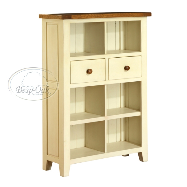 Painted 2 Drawer Bookcase - Cream or