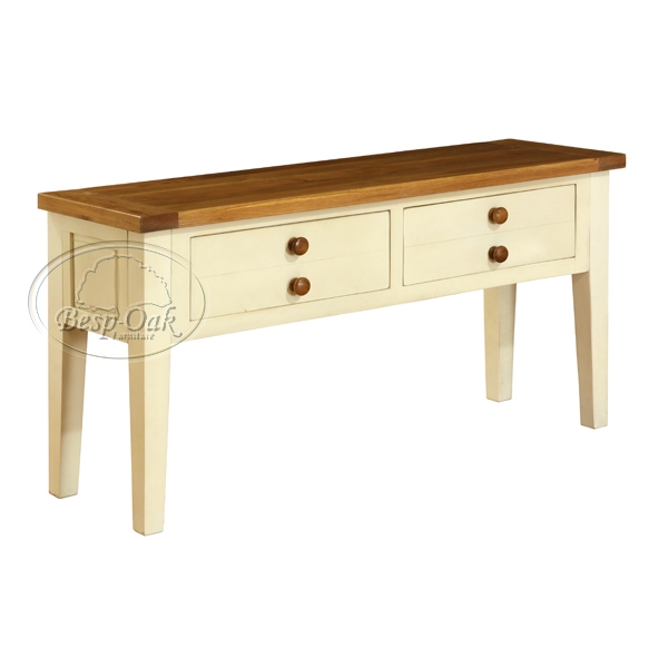 Painted 2 Drawer Hall Table - Cream or