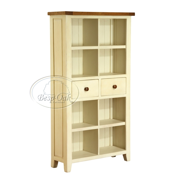 Painted 2 Drawer Tall Bookcase - Cream